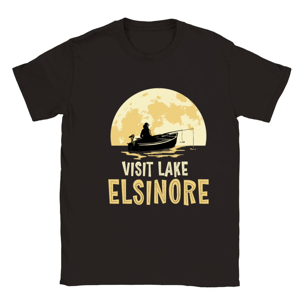 California VISIT LAKE ELSINORE Fishing Fisherman Classic Kids Crewneck T-shirt