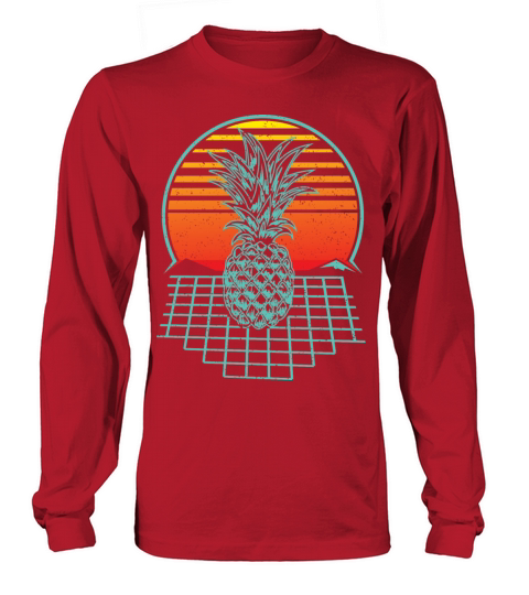 Pineapple Fruit Retro Vintage 80s Style Gift 01 Long sleeved Unisex