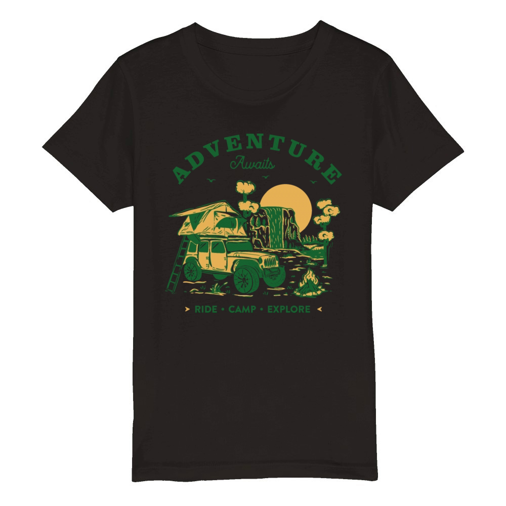 Ride Camp Explore Organic Kids Crewneck T-shirt