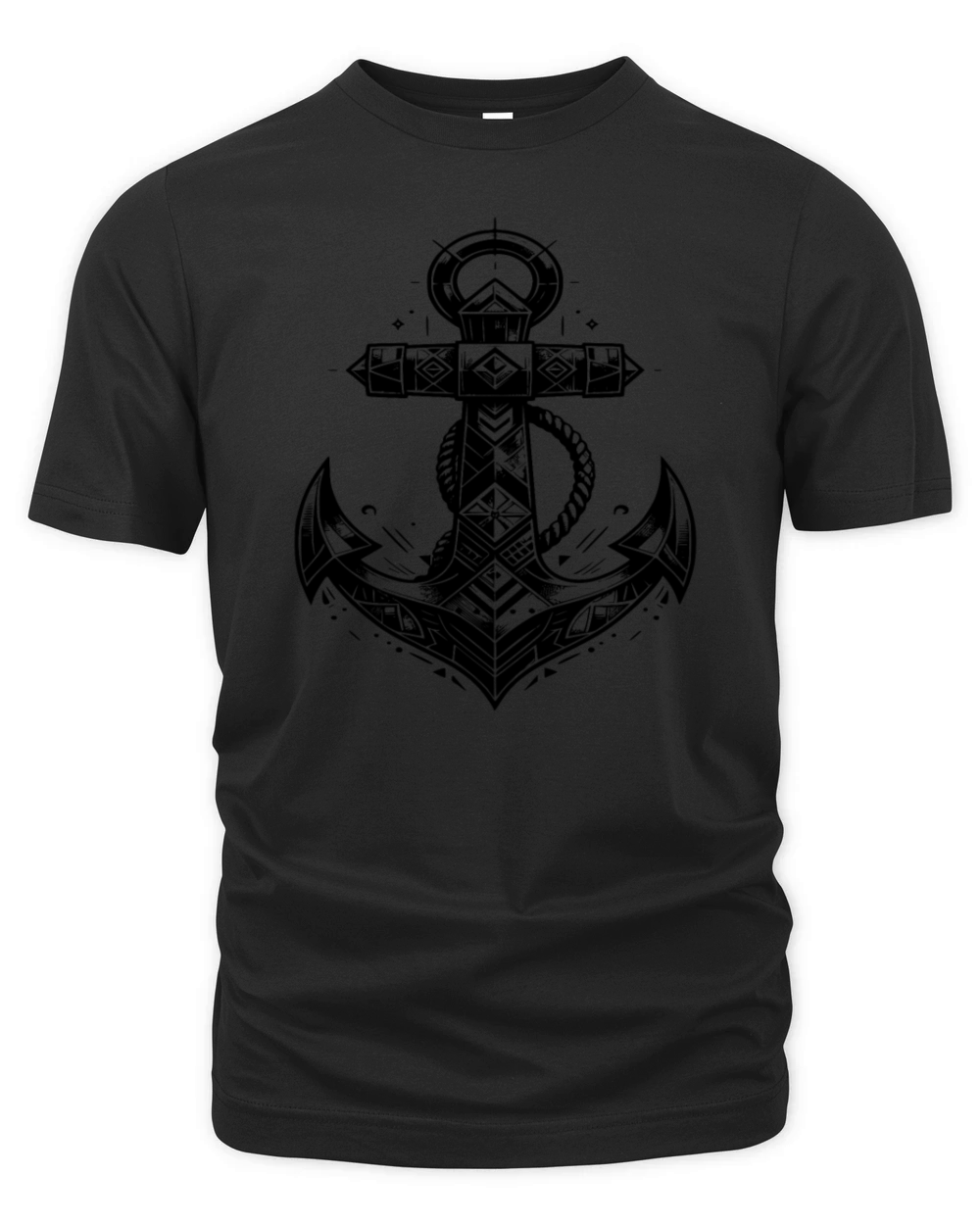 Unusual Anchor Elegant Tattoo Sketch Style Organic Unisex T-shirt