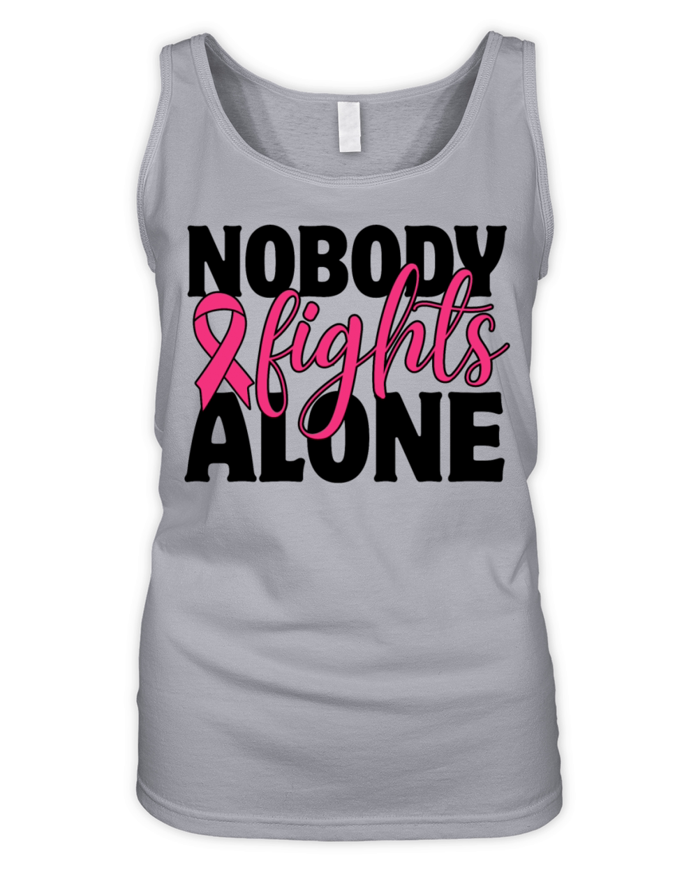 Nobody Fights Alone Breast Cancer Support Organic Women's Tank Top