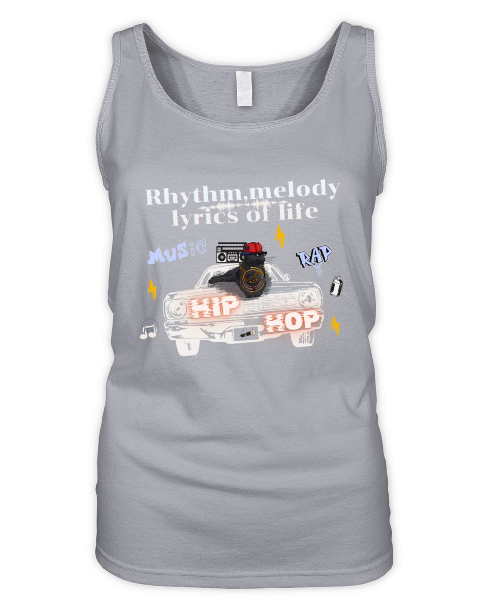 The coolness of hip hop cat Organic Women's Tank Top