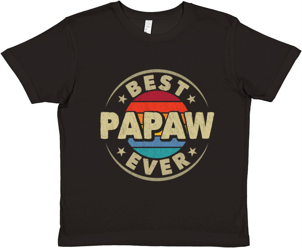 Best Papaw Ever Retro Vintage Grandpa Fathers Day Premium Kids Crewneck T-shirt