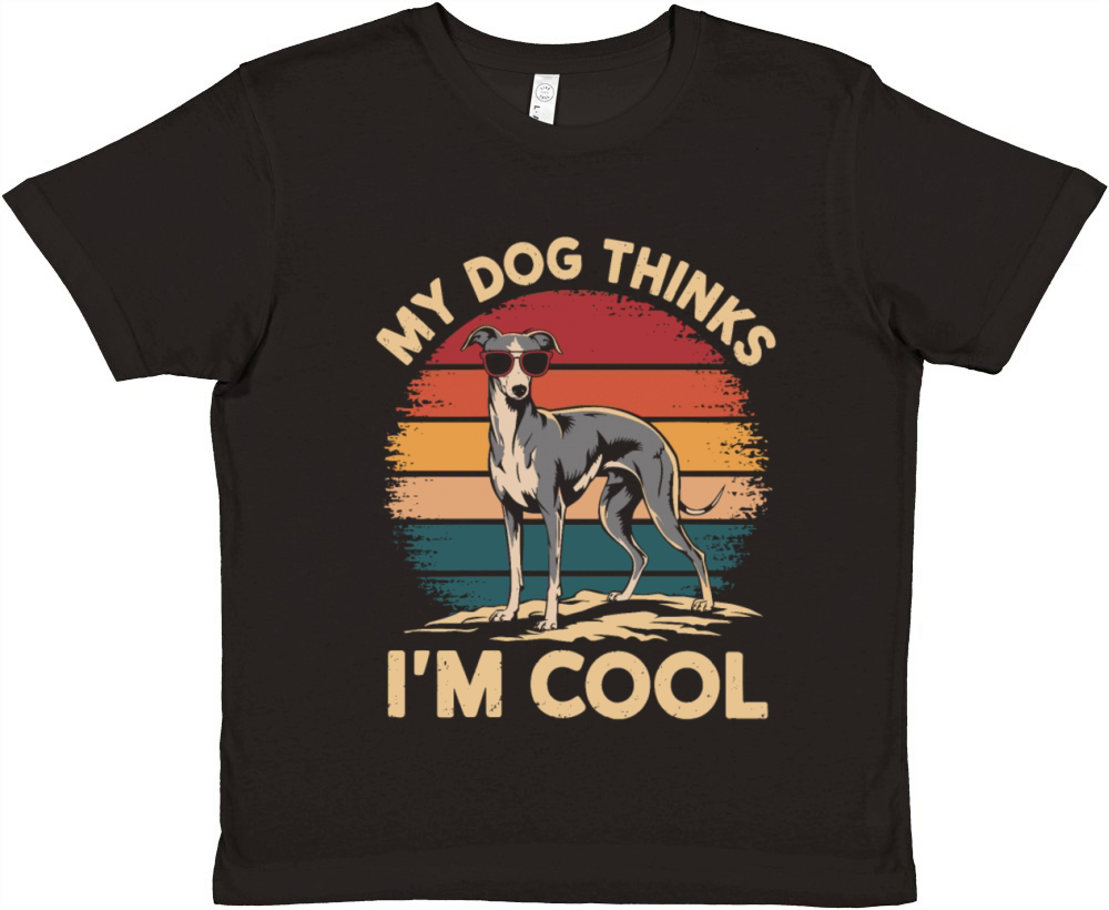 Greyhound Dog My Dog Thinks Im Cool Premium Kids Crewneck T-shirt