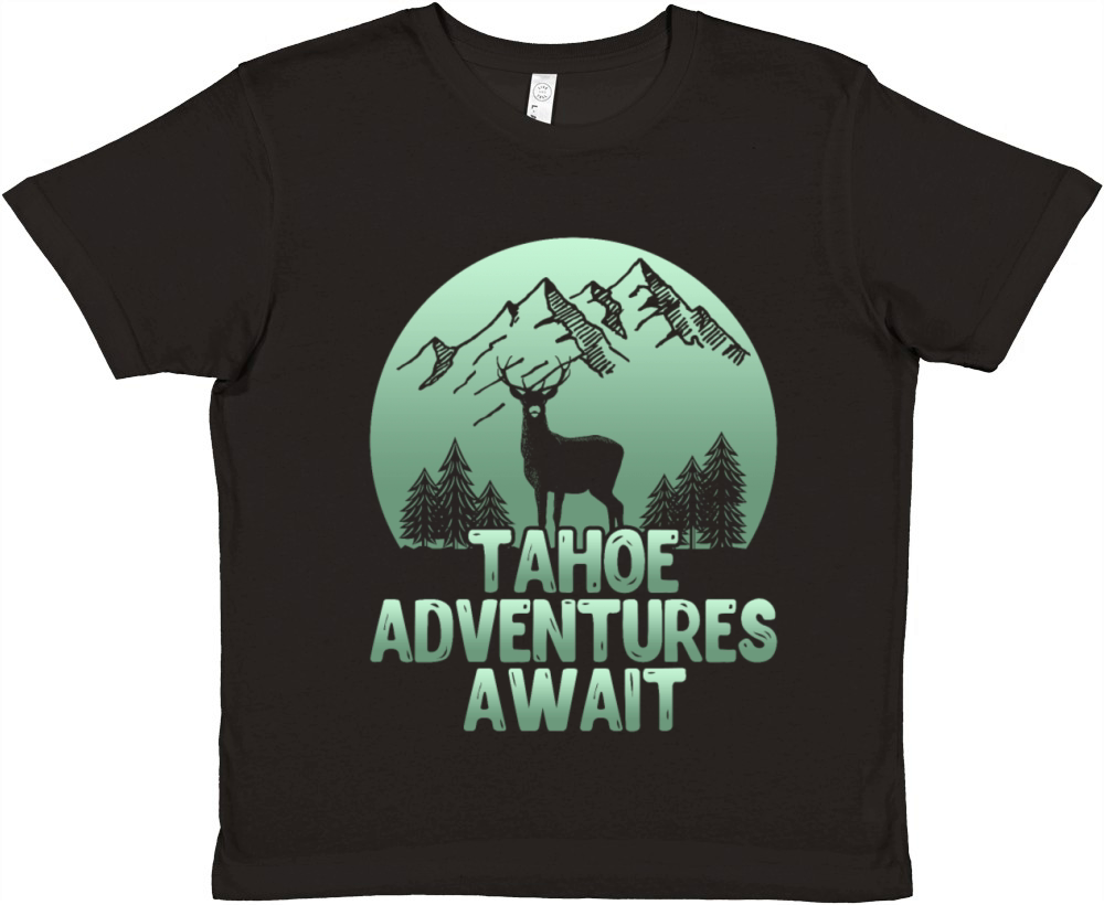 TAHOE ADVENTURES AWAIT Lake Tahoe California Lover Premium Kids Crewneck T-shirt
