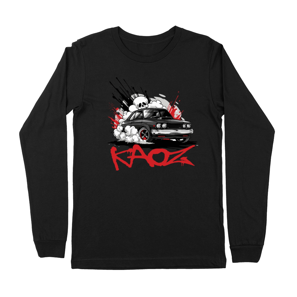 Retro Muscle Sports Car with JDM Pirate Skull Premium Long Sleeve