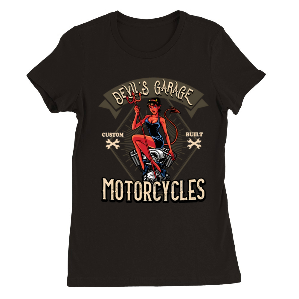 Devils Garage Motorcycles Premium Womens Crewneck T-shirt
