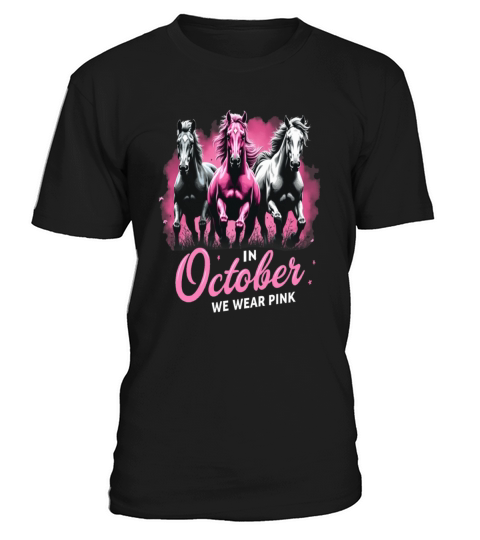 Horses for October Breast Cancer T-Shirt Unisex