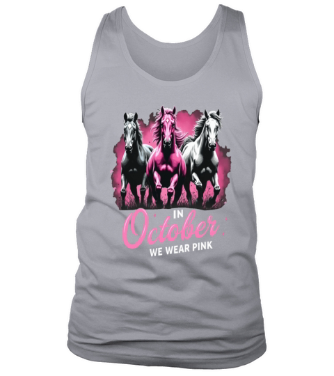 Horses for October Breast Cancer Tank Top Unisex