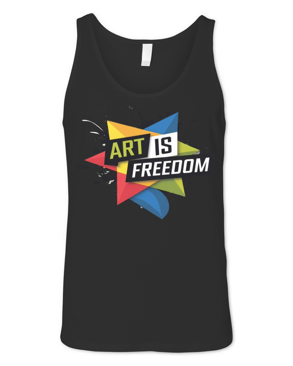 Bold "Art is Freedom" Creative Expression Design Unisex Jersey Tank