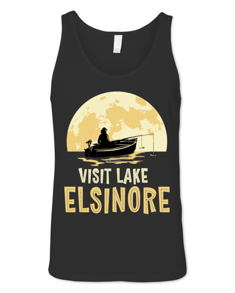 California VISIT LAKE ELSINORE Fishing Fisherman Unisex Jersey Tank