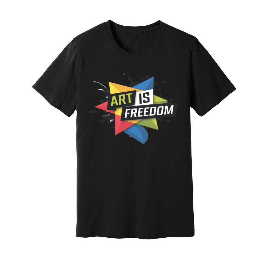 Bold "Art is Freedom" Creative Expression Design Unisex Jersey Tee