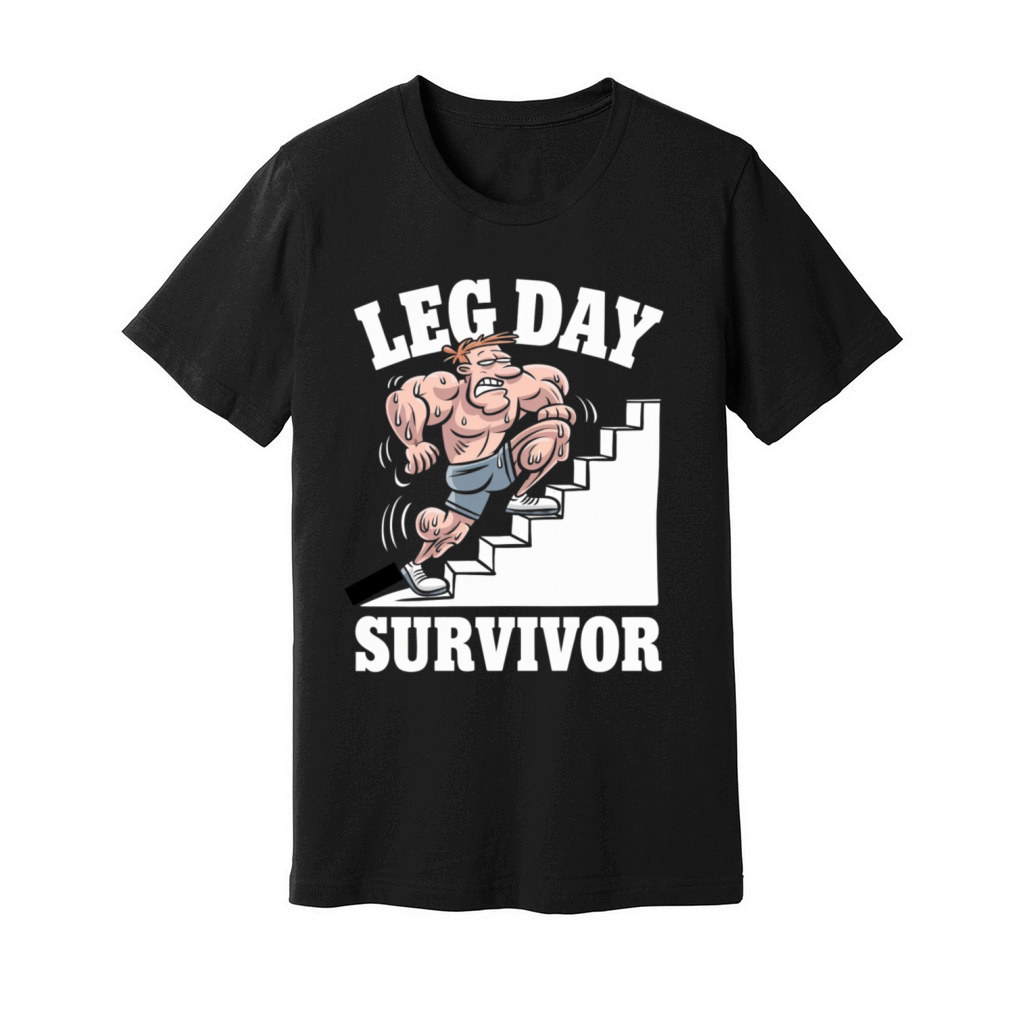 Leg Day Survivor - Funny Gym Shirt Unisex Jersey Tee