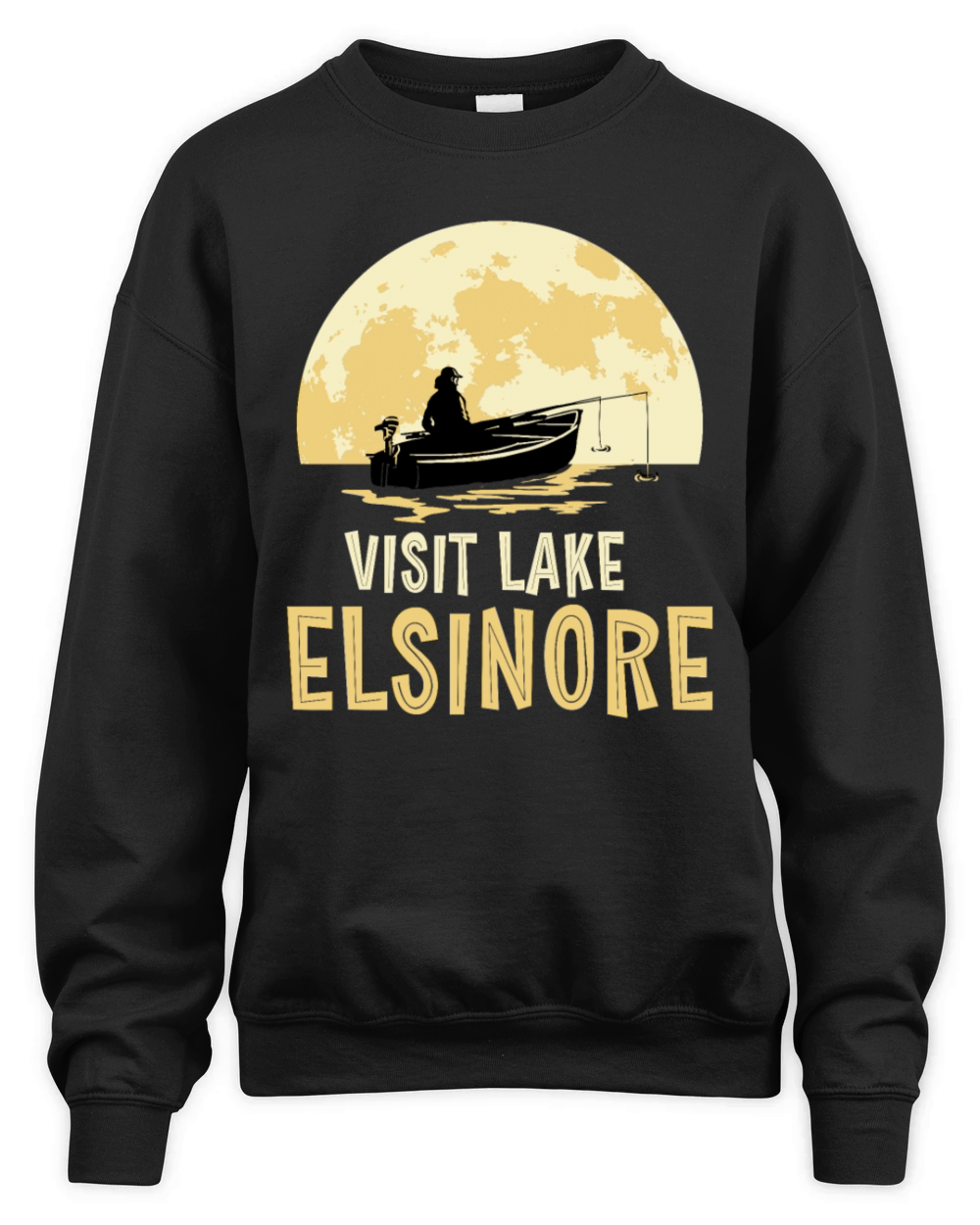California VISIT LAKE ELSINORE Fishing Fisherman Unisex Premium Crewneck Sweatshirt
