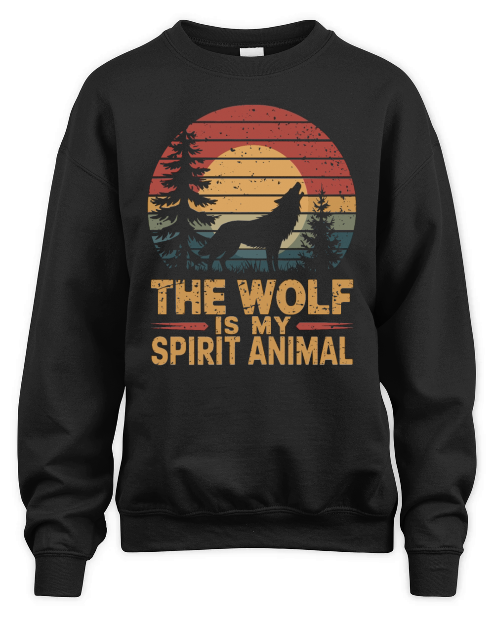 The Wolf Is My Spirit Animal Howling Wolf Unisex Premium Crewneck Sweatshirt
