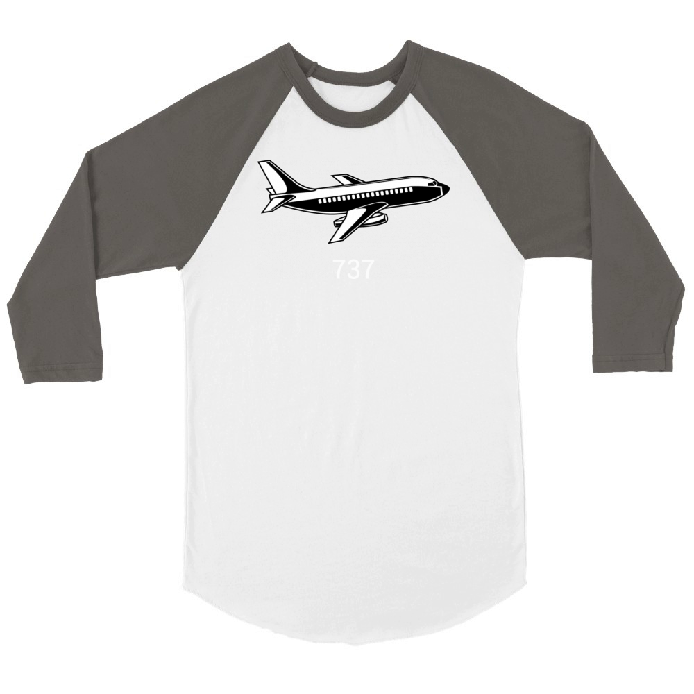 737 Aircraft Unisex ¾ sleeve Raglan T-shirt