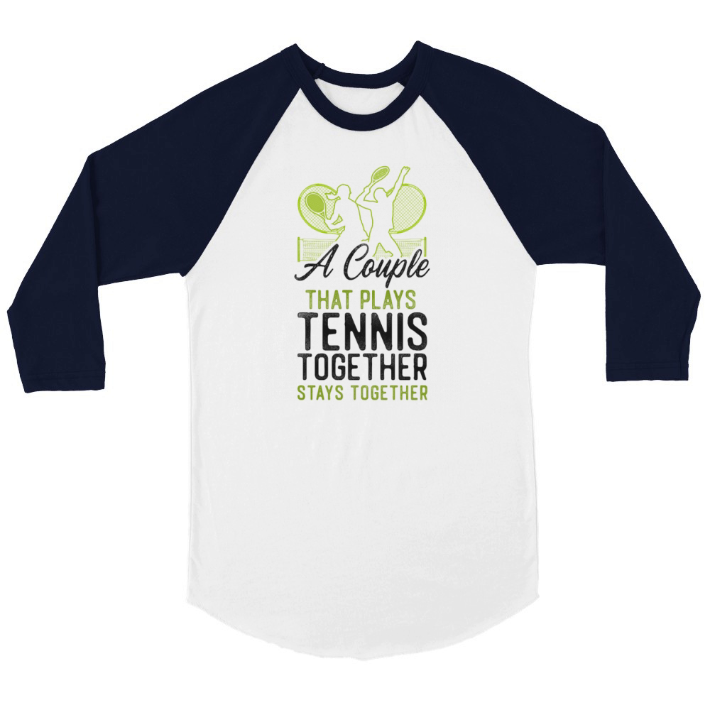 Funny Tennis Player Racket Couple Unisex ¾ sleeve Raglan T-shirt