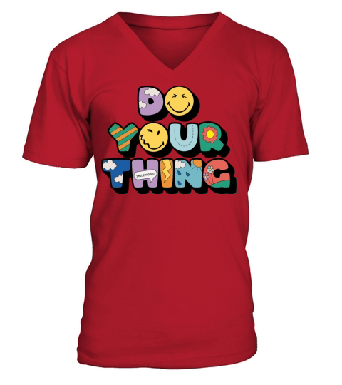SmileyWorld Do Your Thing Colourful Letters V-Neck T-shirt