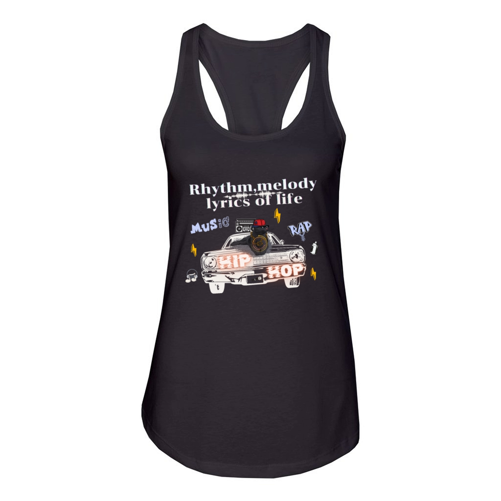 The coolness of hip hop cat Women's Racerback Tank