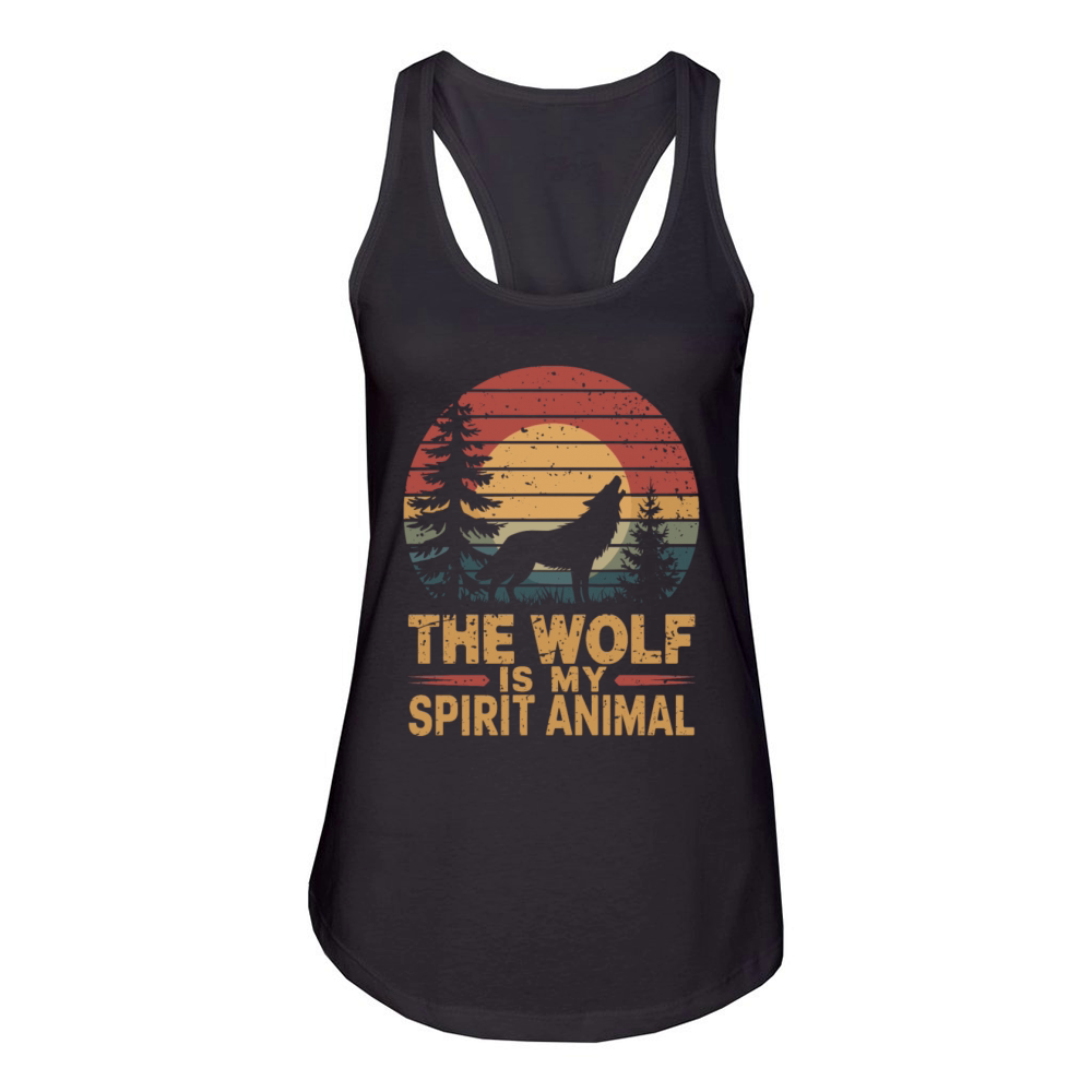 The Wolf Is My Spirit Animal Howling Wolf Women's Racerback Tank