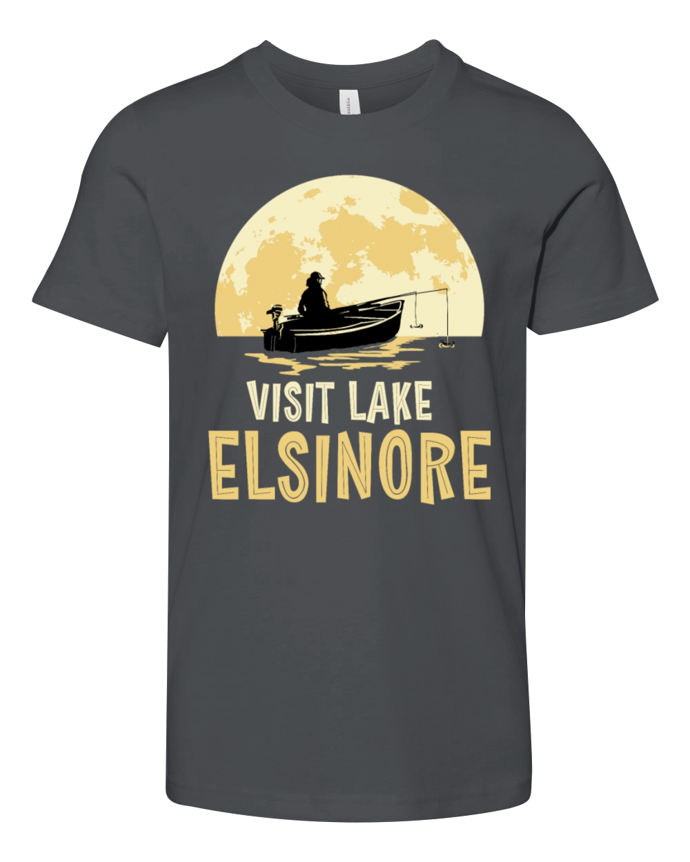 California VISIT LAKE ELSINORE Fishing Fisherman Youth Unisex Jersey Tee