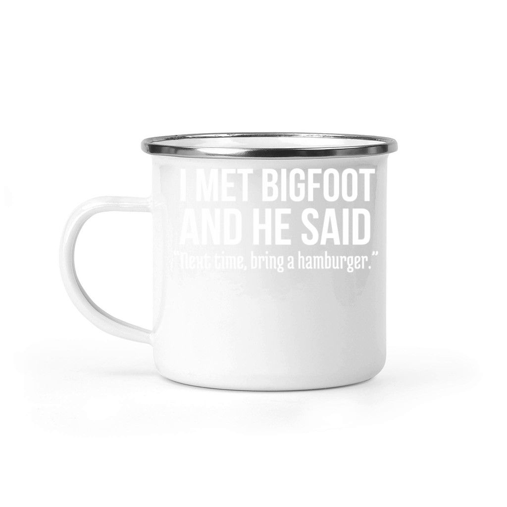 Funny Burger Lover Humorous Saying Bigfoot Humor Camping Mug
