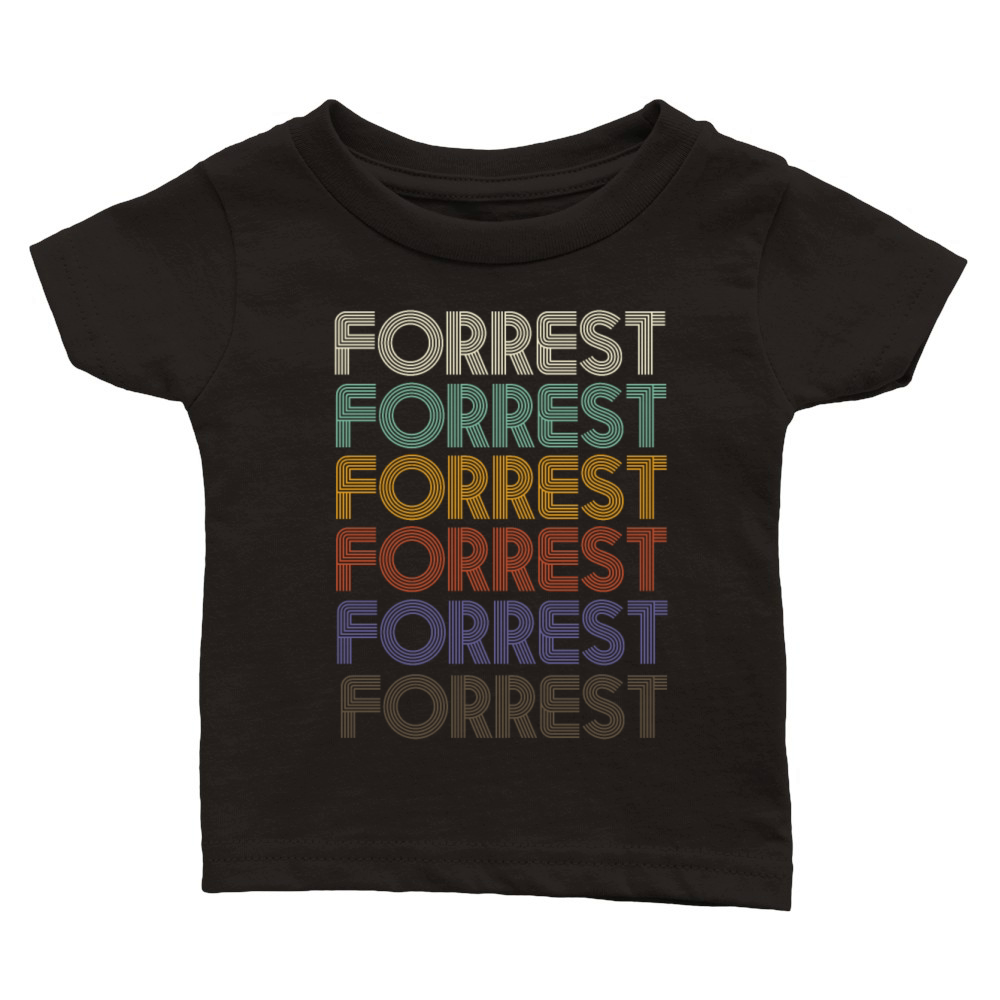 FORREST First Name Retro Pattern Vintage Stylet Classic Baby Crewneck T-shirt