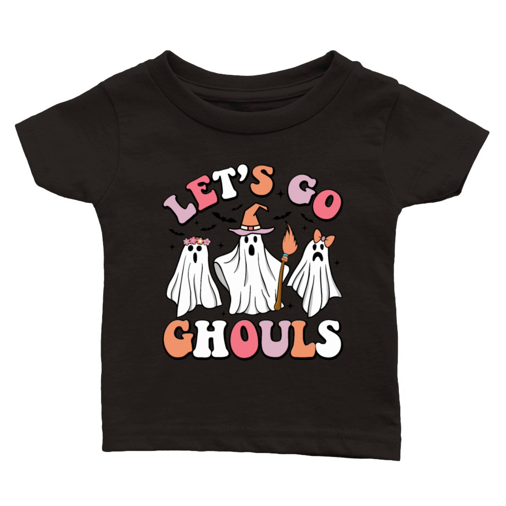 Lets Go Ghouls Spooky Season Vintage Halloween Classic Baby Crewneck T-shirt