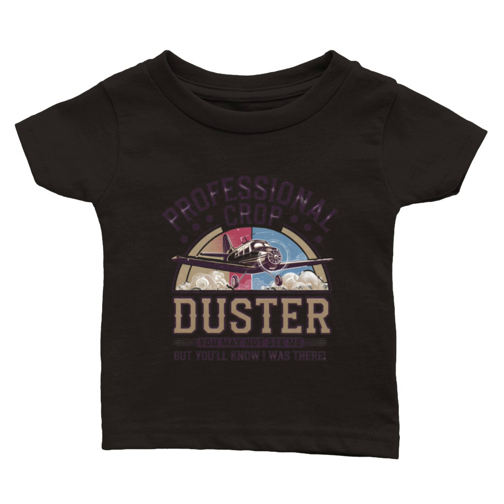 Professional Crop Duster Airplane Vintage Design Classic Baby Crewneck T-shirt