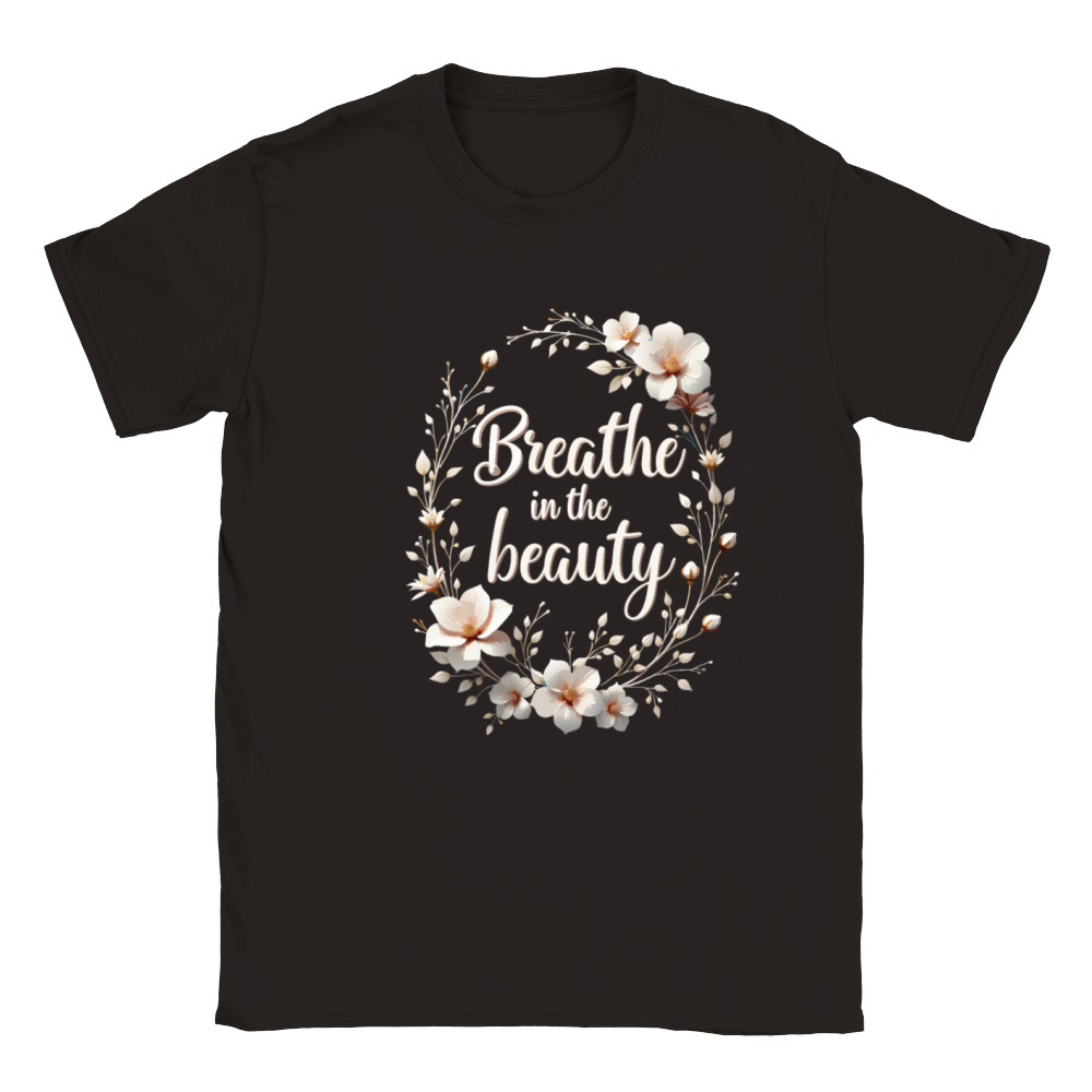 Breathe in the Beauty Floral Design Classic Kids Crewneck T-shirt