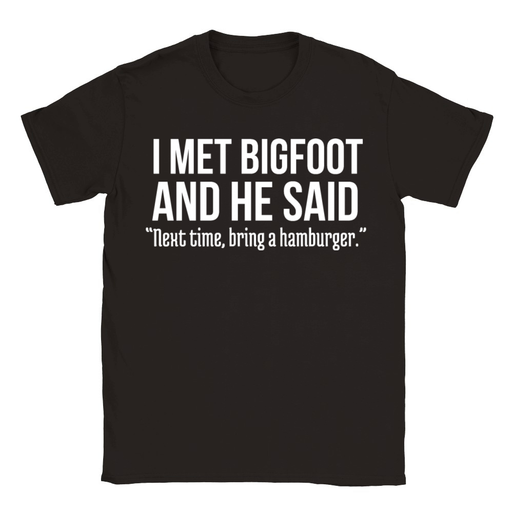 Funny Burger Lover Humorous Saying Bigfoot Humor Classic Kids Crewneck T-shirt