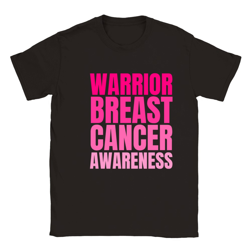 Pink Warrior Breast Cancer Awareness Support Classic Kids Crewneck T-shirt