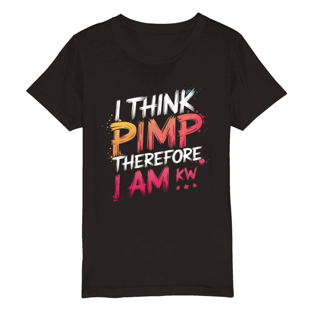 I think pimp therefore I am Katt Williams Organic Kids Crewneck T-shirt