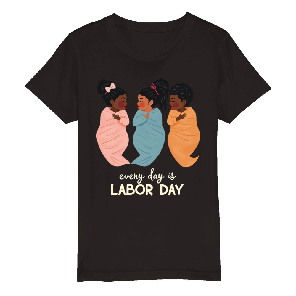 Thoughtful Labor Day Tribute Design Organic Kids Crewneck T-shirt