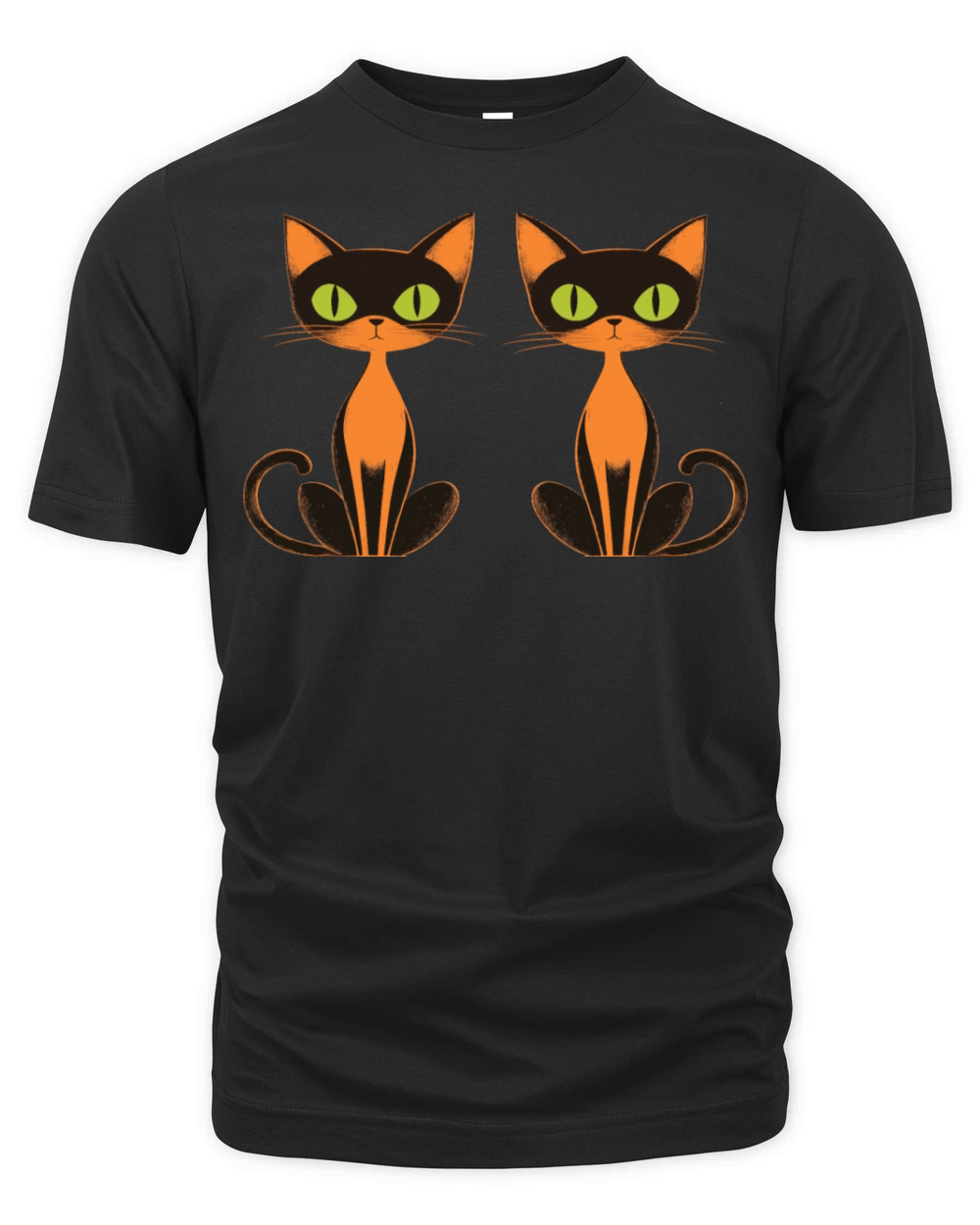 Cartoon Cute Halloween Funny Black Cat design Organic Unisex T-shirt