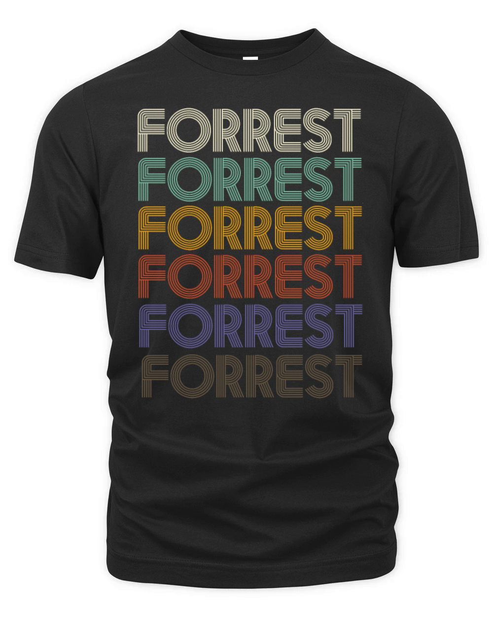 FORREST First Name Retro Pattern Vintage Stylet Organic Unisex T-shirt
