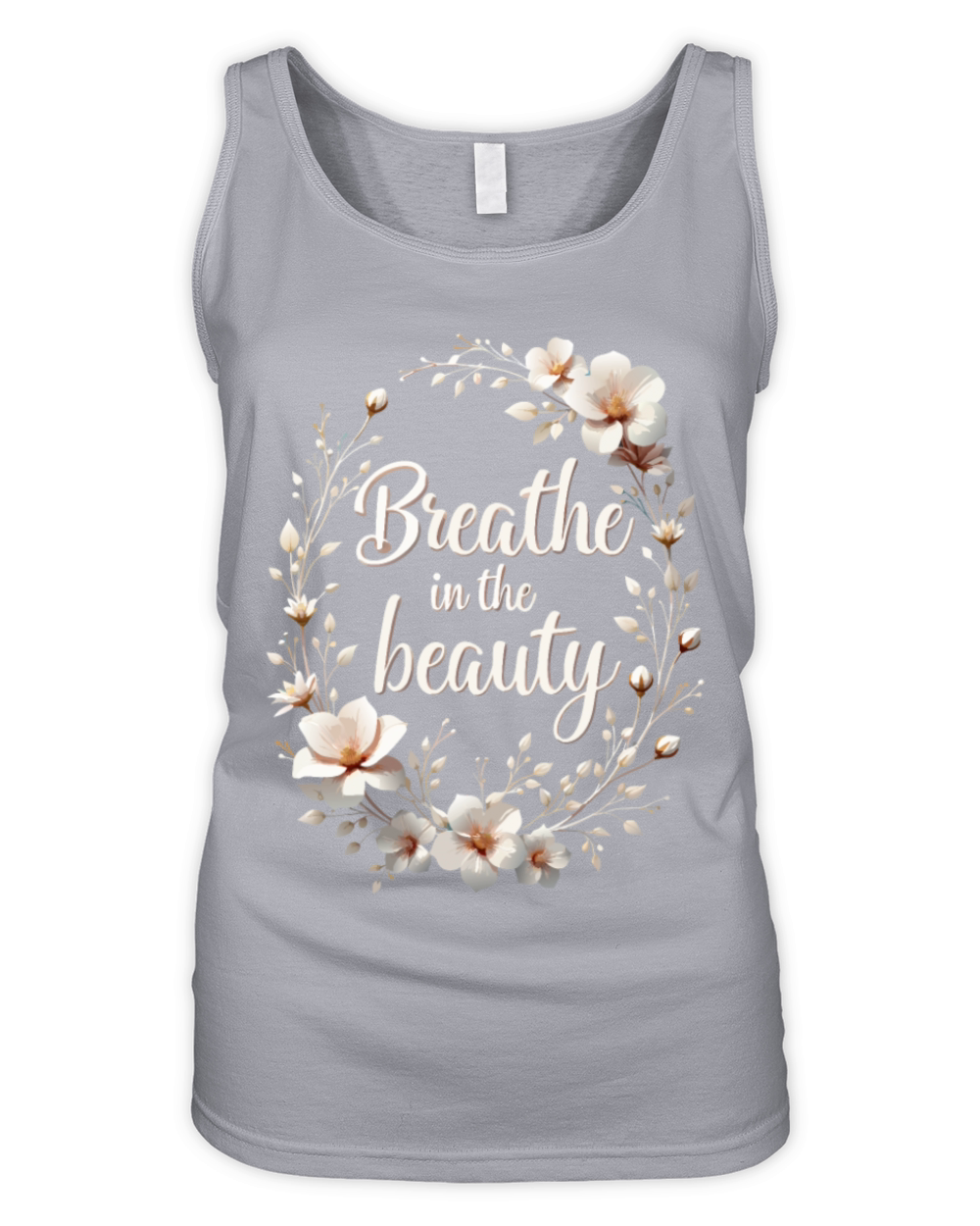 Breathe in the Beauty Floral Design Organic Women's Tank Top