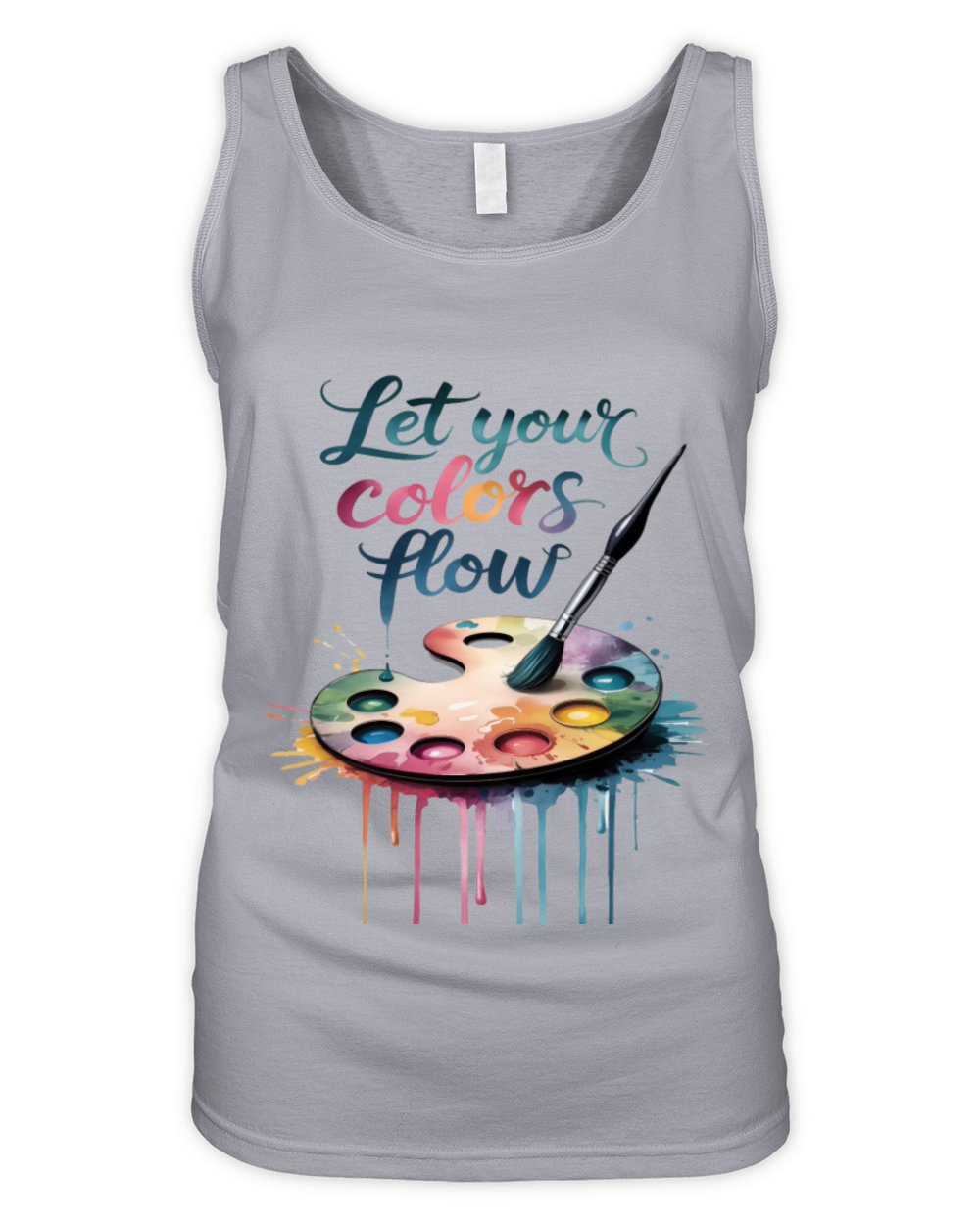 "Let Your Colors Flow" Inspirational Artistic Organic Women's Tank Top