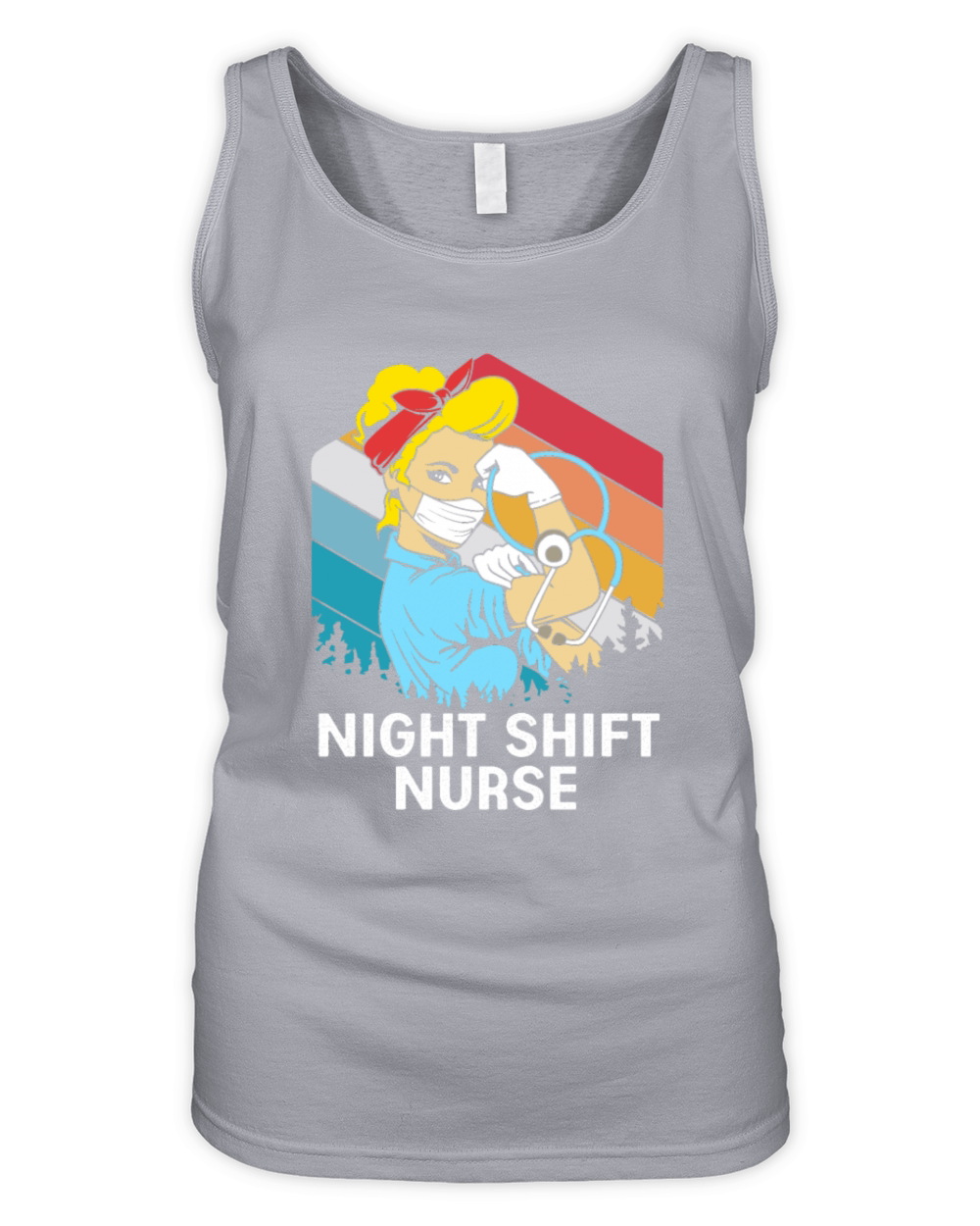 Retro Vintage Night Shift Nurse Strong Woman Organic Women's Tank Top