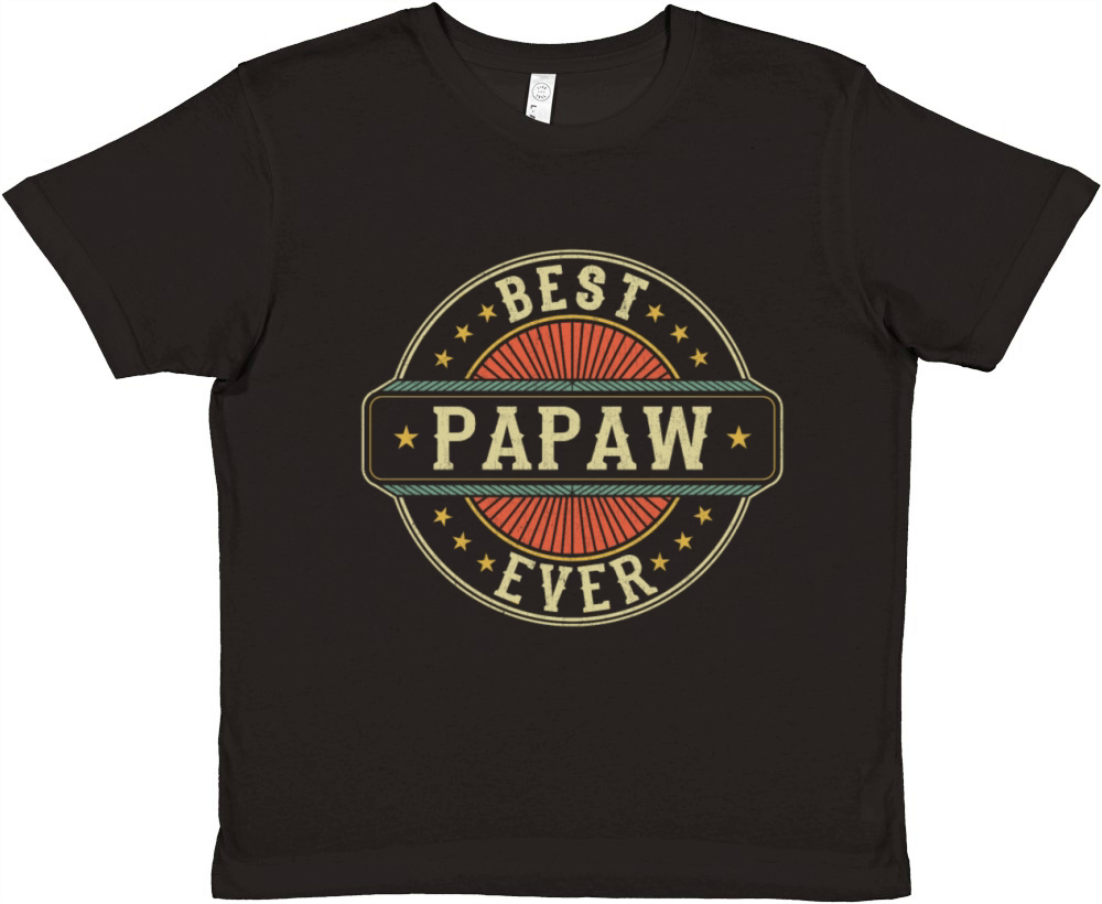 Best Papaw Ever Retro Vintage Grandpa Fathers Day Premium Kids Crewneck T-shirt