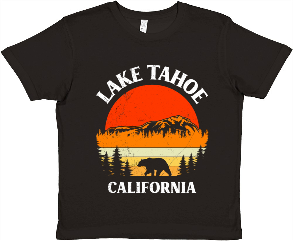 LAKE TAHOE CALIFORNIA Nevada Vintage Vacation Premium Kids Crewneck T-shirt