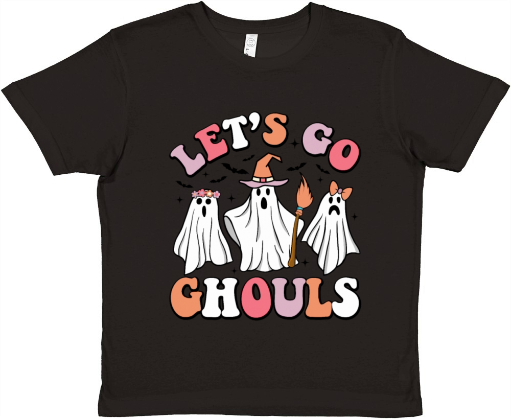 Lets Go Ghouls Spooky Season Vintage Halloween Premium Kids Crewneck T-shirt
