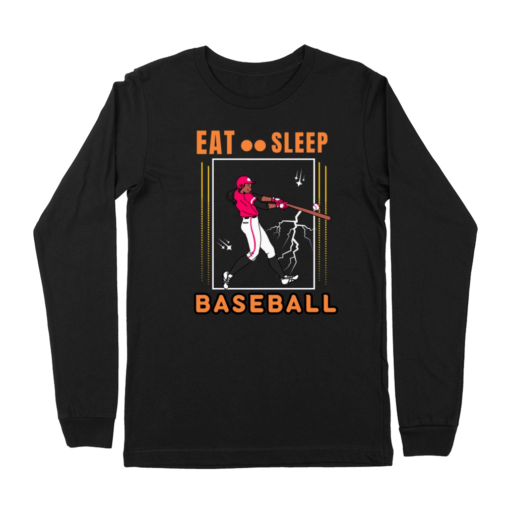 Eat Sleep Baseball Baseball Player Funny Baseball Premium Long Sleeve