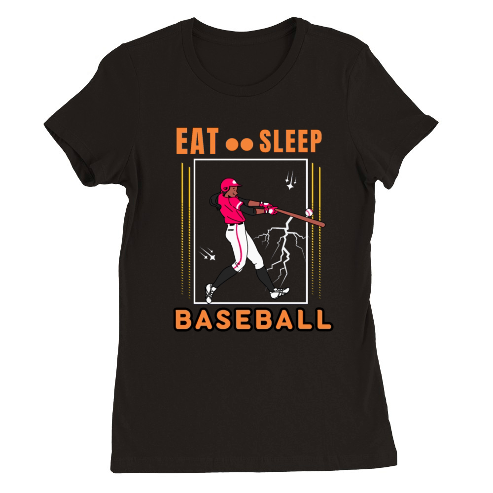 Eat Sleep Baseball Baseball Player Funny Baseball Premium Womens Crewneck T-shirt