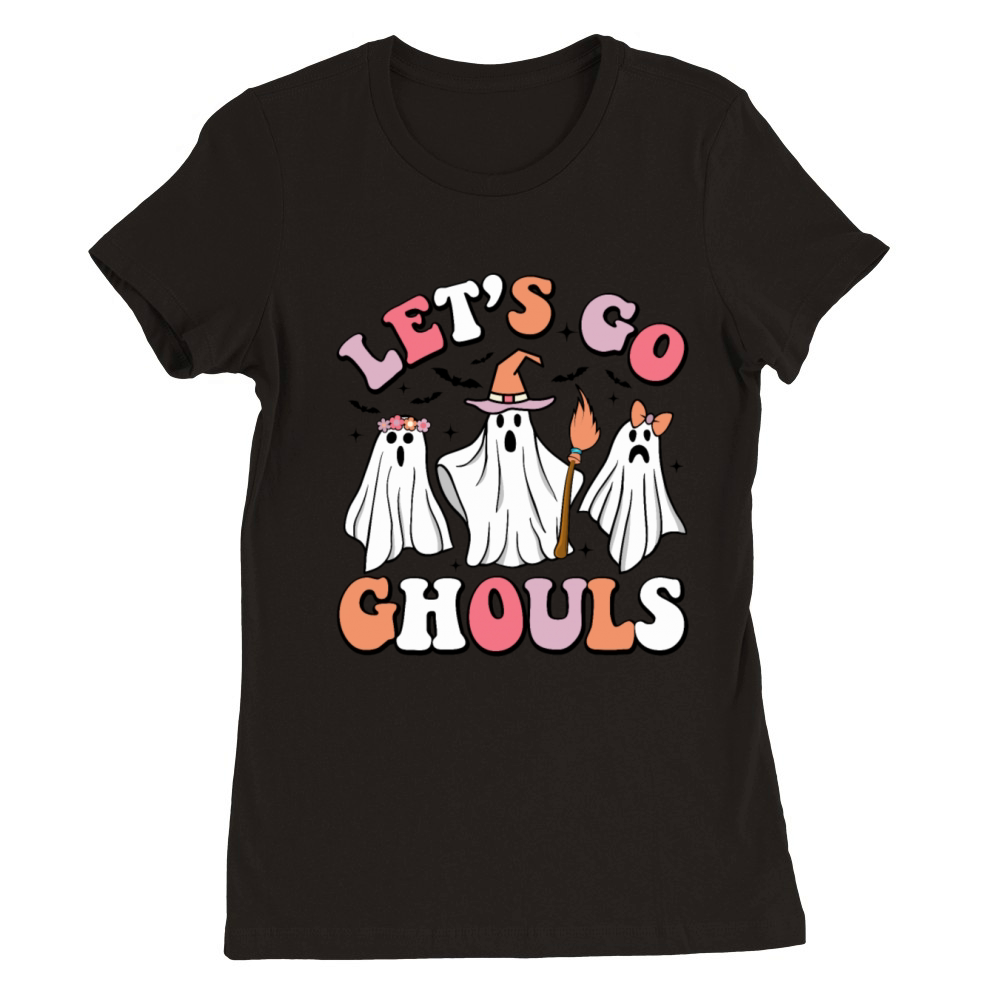 Lets Go Ghouls Spooky Season Vintage Halloween Premium Womens Crewneck T-shirt