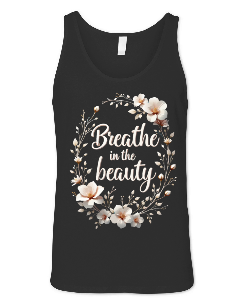 Breathe in the Beauty Floral Design Unisex Jersey Tank