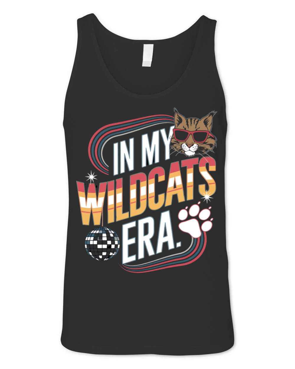 Vintage Wildcat Era Disco Cat Sunglasses 80s Vibe Unisex Jersey Tank