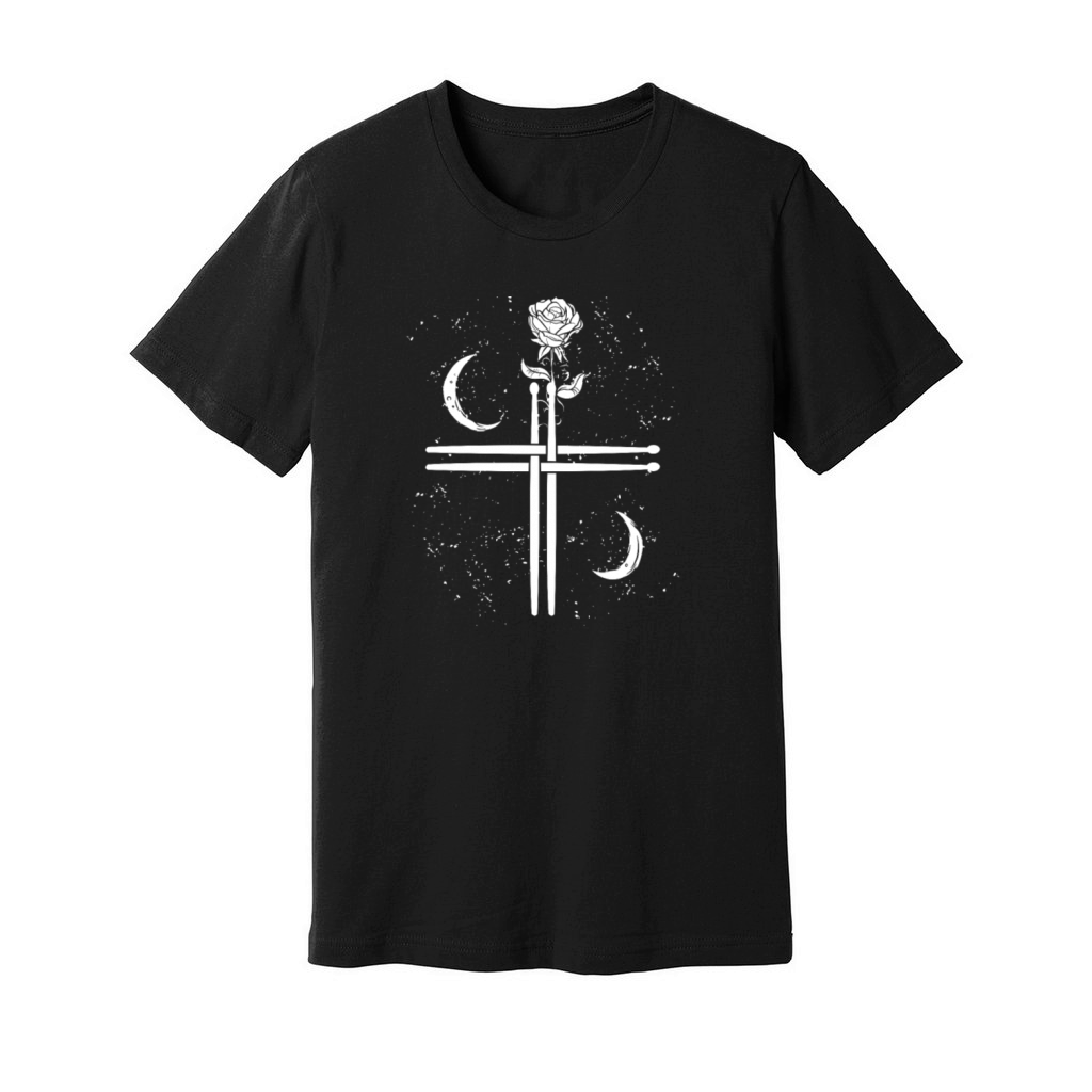 Drums drummer music Occult-Gothic Drum-Sticks Unisex Jersey Tee