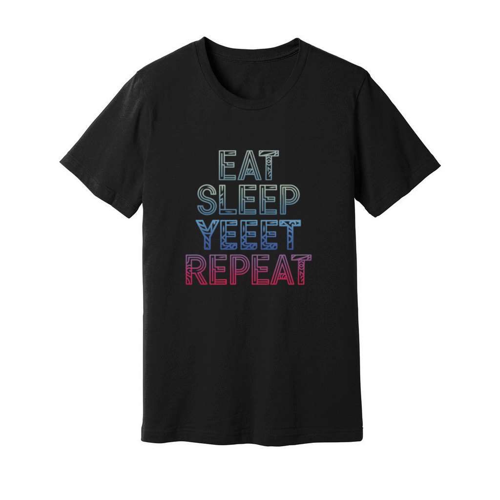 Eat Sleep Yeeet Repeat Gradient Pattern Unisex Jersey Tee