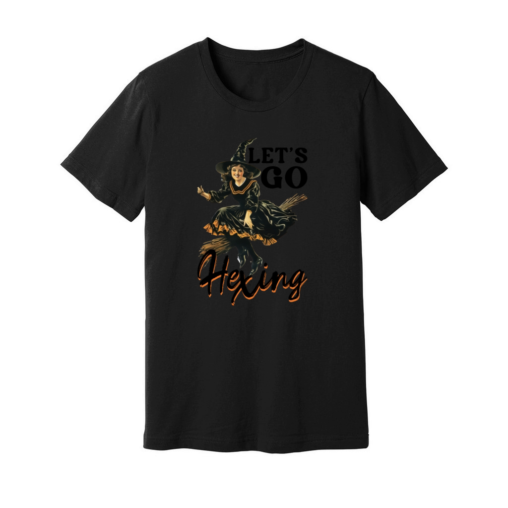 Let s Go Hexing - Witch Vibes - Vintage Halloween Unisex Jersey Tee